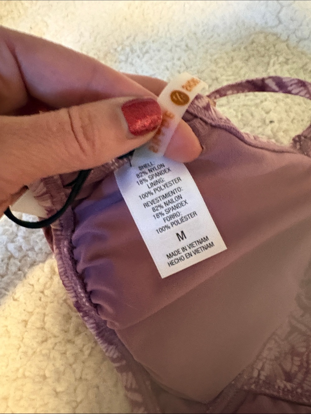 High-Waist Puple Patterned Bikini Set - Picture 7 of 8